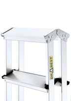 DRABEST Trittleiter Klapptritt Alu Leiter 2 x 8 Stufen Beidseitig Mehrzweckleiter bis 125 kg Belastbar Stehleiter…