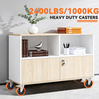 W B D WEIBIDA Schwerlastrollen 150mm, 4 Rollen mit Bremse Doppelverriegelung Tragkraft 1000KG, Langlebige, Leise und Robuste Möbelrollen, Polyurethan Rollen Groß für Werkbänke und Industrielle