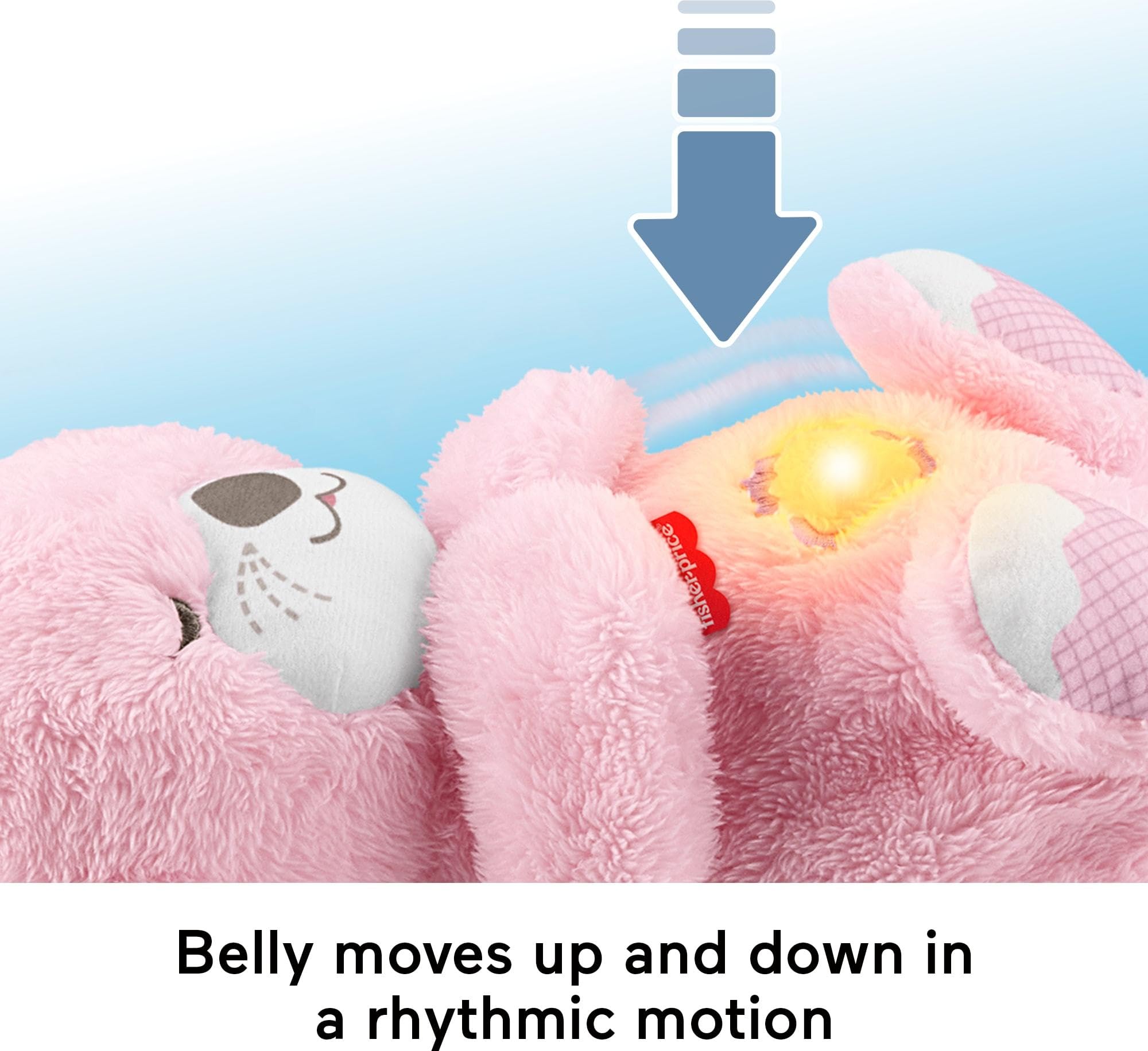 Fisher-Price Baby-Spielzeug Schlummer-Otter, tragbare pinke Plüsch-Spieluhr mit Atembewegungen und Lichtern für Neugeborene ab einem Alter von 0 Monaten, JLJ33
