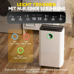 Luftentfeuchter, Auto Entfeuchtung, Raumentfeuchter Elektrisch 25m²/122m³, Luftentfeuchter mit LED Display und Wasserbehälter-Vollanzeige, Gegen Feuchtigkeit, Filter, Timer, 10 J. Gar