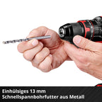 Einhell Akku-Schlagbohrschrauber TE-CD 18/44 Li-i (1x2,5Ah) Power X-Change (18 V, 44 Nm, Schlagbohrfunktion, 13 mm Metallbohrfutter, 2-Gang, inkl. 2,5 Ah Akku & Ladegerät)