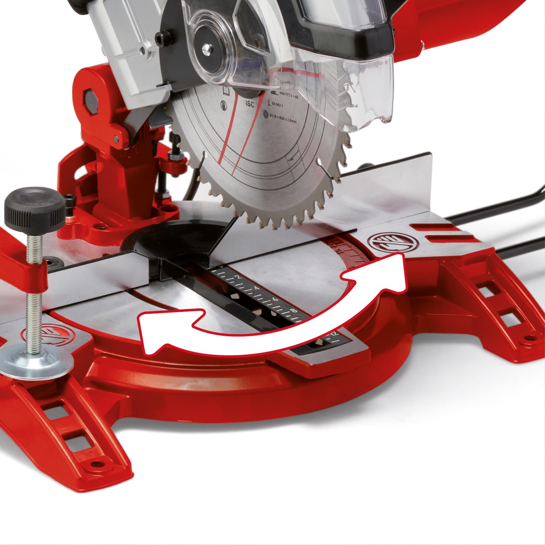 Einhell Kapp-Gehrungssäge TC-MS 2112 (max. 1.600 W, 5.000 min-1, hochwertiges HM-bestücktes Sägeblatt, Drehtisch mit Winkeleinstellung 45° links/rechts)