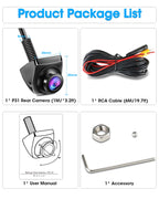 AHD 1080P Rückfahrkamera Auto Rückfahrkamera mit 360°+45° Einstellbares Objektiv Kabel Rückfahrkameras 170° Weitwinkel Universal NTSC Rückkamera Unterstützt 12–24V Frontkamera Auto für Vans LKW