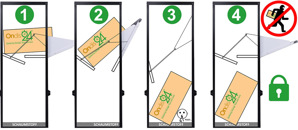 Ondis24 Korona Paketbox Postbox für Pakete, Päckchen, für Briefe mit Paketsafe (Schwarz)