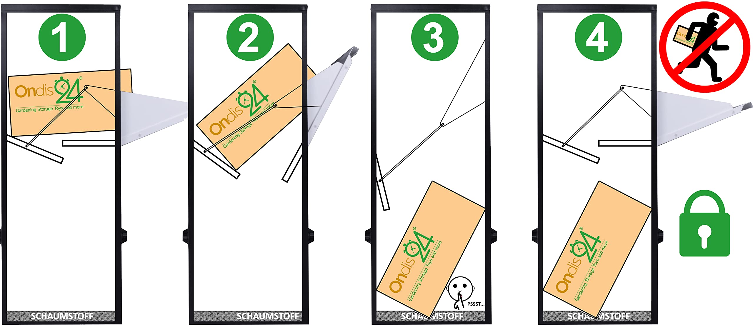 Ondis24 Korona Paketbox Postbox für Pakete, Päckchen, für Briefe mit Paketsafe (Schwarz)