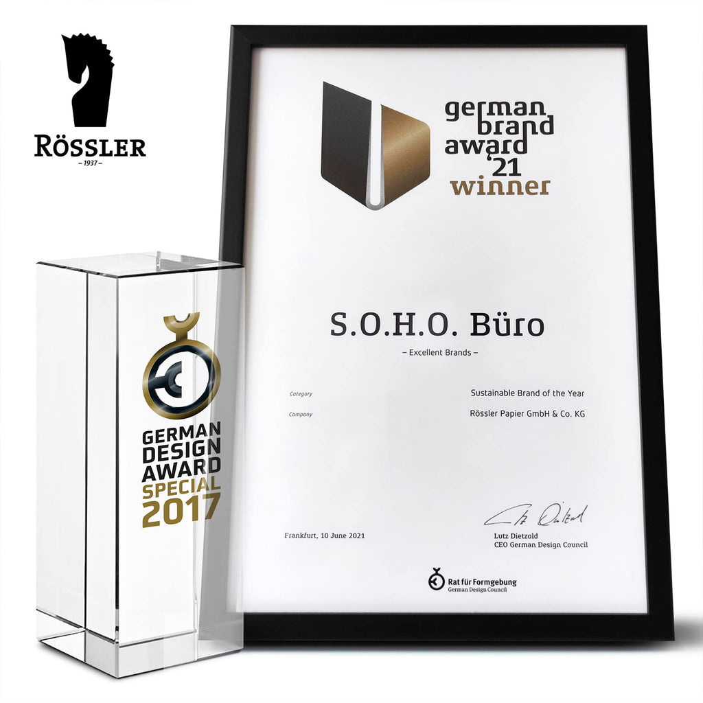 Rössler SOHO 3er Schubladenbox A4 aus Papier | Büro Organizer Schreibtisch| Schubladen Organizer Büro Zubehör & Bürobedarf | Schreibtisch Organizer Box | 34 x 25 x 19 cm | 1 Stück | Farbe: Weiß