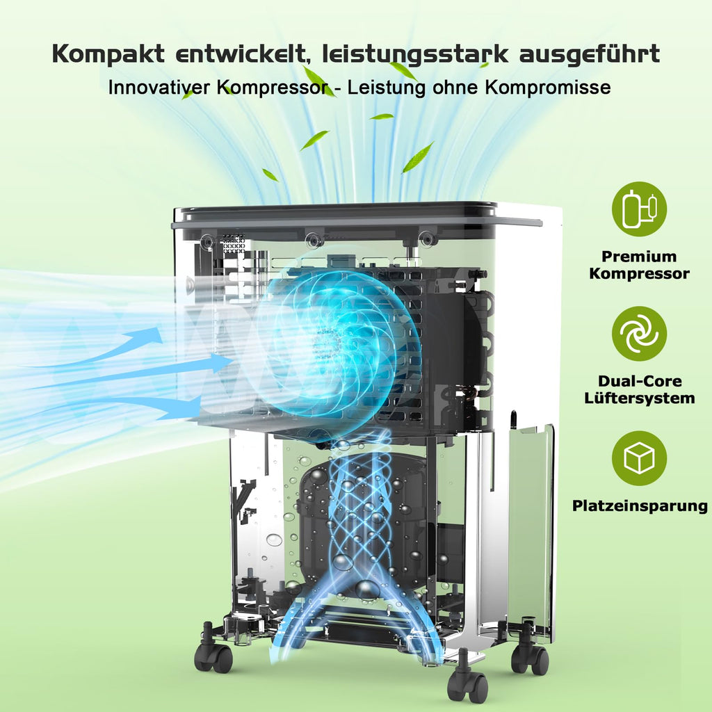 COLAZE Luftentfeuchter 12L/24h, Luftentfeuchter Elektrisch für Raumgrößen 120m³(30m²), Entfeuchter Leise, Raumentfeuchter mit Kompressor, Ideal für für Wohnung, Bad & Keller