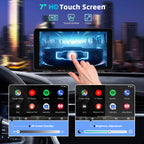 7 Zoll Wireless Carplay Display, Tragbarer Auto Bildschirm Mit Carplay & Android Auto, HD Rückfahrkamera, GPS Navigation, Siri/G00gle Assistant, Mirror Link, Bluetooth, FM