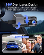CIEVIE Dashcam Auto Vorne 4K, 1,5" IPS Display & 5G WiFi & 64GB Karte, 360° Drehbar Mini Dash Cam, Auto Kamera mit WDR Nachtsicht, 24/7 Parküberwachung, G-Sensor, Loop-Aufnahme, 170° Weitwinkel, C200