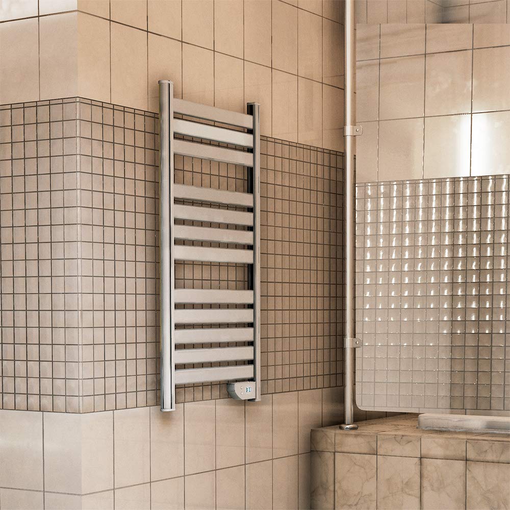 Cecotec Elektrischer Badheizkörper ReadyWarm 9000 Twin Towel White. 500 W, LED-Anzeige, 2 h Timer, Schutzart IP24, doppeltes Sicherheitssystem, Elegantes Design und Montageset, Weiß