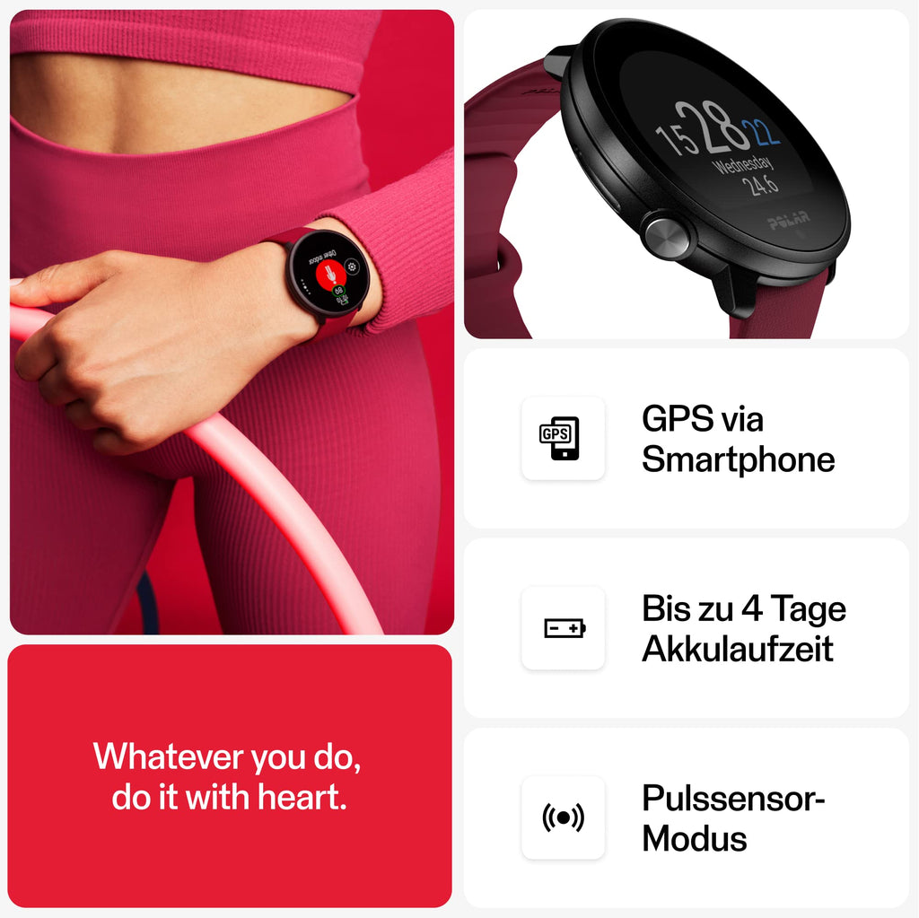 Polar Unite – Smartwatch - wasserdichte Fitnessuhr mit Connected GPS, Schlaftracking, täglichen Trainingsanleitungen, Erholungsanalyse – optische Pulsmessung am Handgelenk
