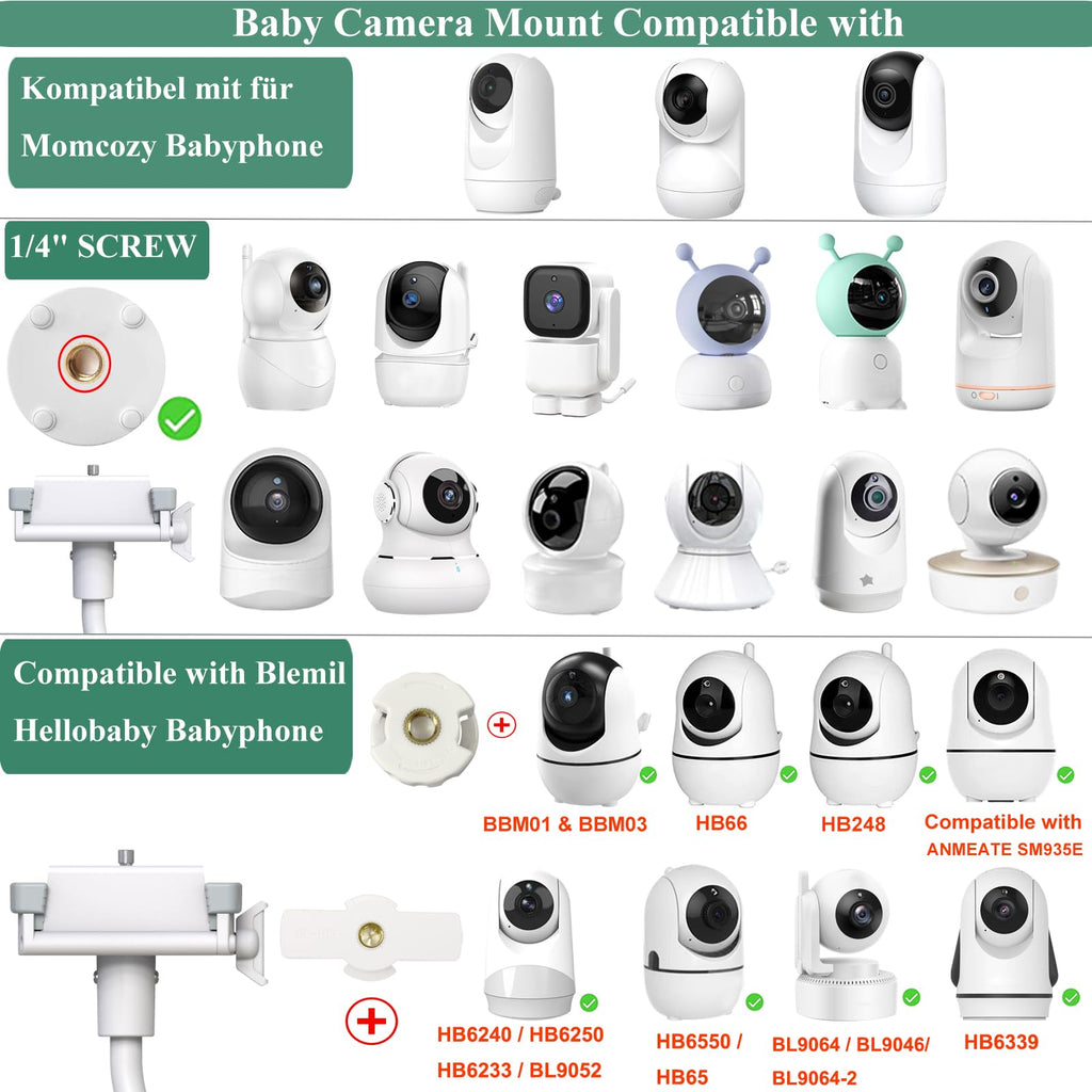 Derebir Babyphone Halterung Kamera Halterung Halter Baby Kamera Handyhalter Kompatibel für Philips Avent/Momcozy/GHB/Hellobaby/Blemil /jeeber-VB805PR Babyphone die meisten Babyphone