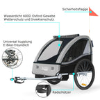 Tiggo VS 2 in 1 Kinderanhänger Fahrradanhänger Anhänger mit Buggy Set Jogger 50202 (Grau)