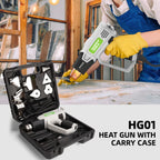 Huepar Tools Professional Heißluftpistole 2300 W mit LCD-Digitalanzeige, in Koffer, Temperaturbereich 50-660 °C, 10 Zubehör, Überlastschut