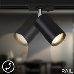 BRILONER - Schienensystem Rail Starterset, 4x GU10 Spots schwenkbar, erweiterbar, Lichtschienensystem Decke, Strahler Schiene, Deckenlampe, Deckenleuchte, Spotlight, 1,5 m, Schwarz