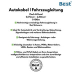Autokabel KFZ Kabel 2x2,50 mm² 50m flach | Flachkabel Fahrzeugleitung 2-Polig | Stromkabel für Auto, Anhänger, Wohnmobil, Boot | Anhängerkabel elektrisches Kabel bis zu 60V vielseitig einsetzbar