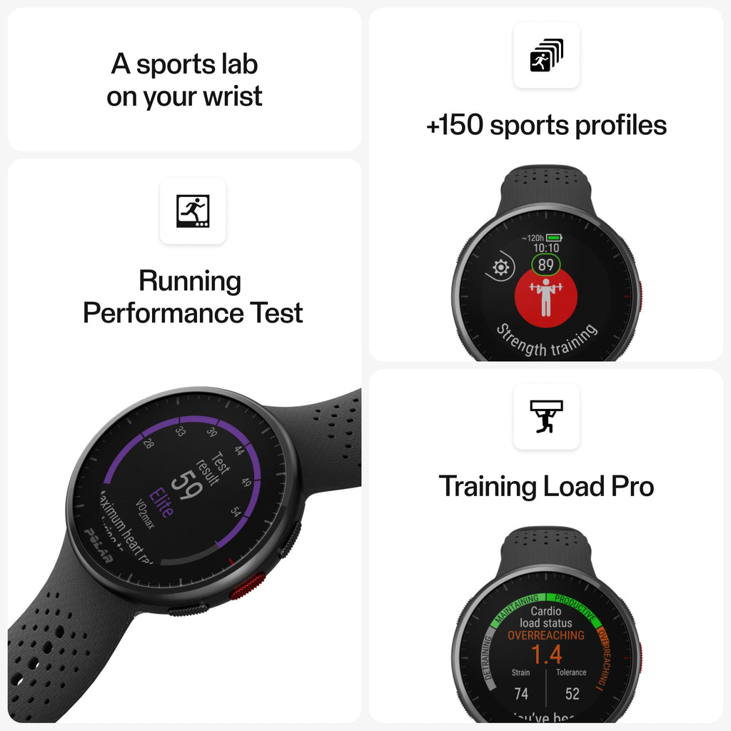 Polar Pacer Pro – Moderne GPS-Sportuhr, Pulsuhr, Smartwatch für Männer und Frauen, Laufuhr Training, Schlafüberwachung und Activity Tracker, Carbon Grey, S-L