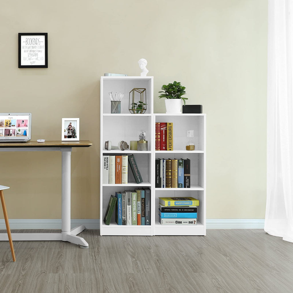 VASAGLE Bücherregal, Regal mit 3 Fächern, Standregal, mit höhenverstellbaren Ablagen, für Wohnzimmer, Kinderzimmer, Büro, 24 x 40 x 93 cm, weiß LBC103W