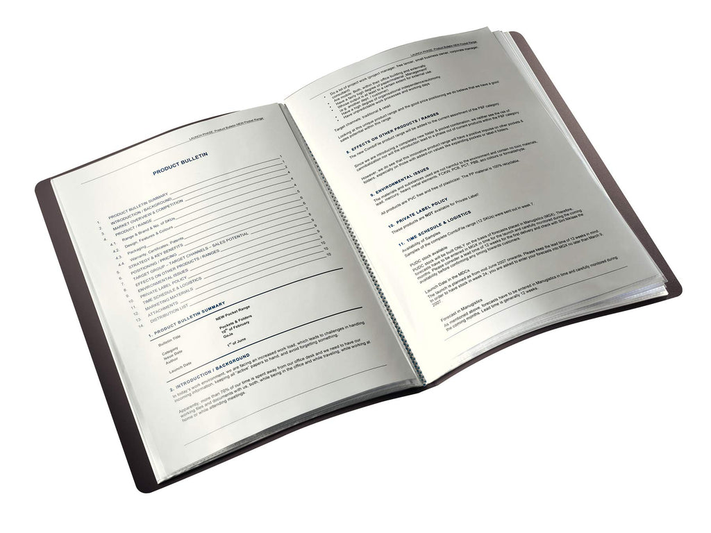 Leitz Solid Sichtbuch PP A4, 10er Pack, Qualitäts-Sichtbuch mit 20 Hüllen, schwarz