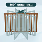 Semiocthome Freistehendes Haustiergitter mit 2 Ständern, Bambus-Hundegitter für Türen, Hundegitter für das Haus, Welpengitter für Treppen, Faltbarer Sicherheitszaun, 61 cm Höhe, 2 Paneele, komplett