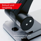 Novus B 265 Locher (Registraturlocher für das Büro, Metall, Stanzleistung) 65 Blatt, lichtgrau/schwarz