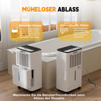 Luftentfeuchter, Auto Entfeuchtung, Raumentfeuchter Elektrisch 25m²/122m³, Luftentfeuchter mit LED Display und Wasserbehälter-Vollanzeige, Gegen Feuchtigkeit, Filter, Timer, 10 J. Gar