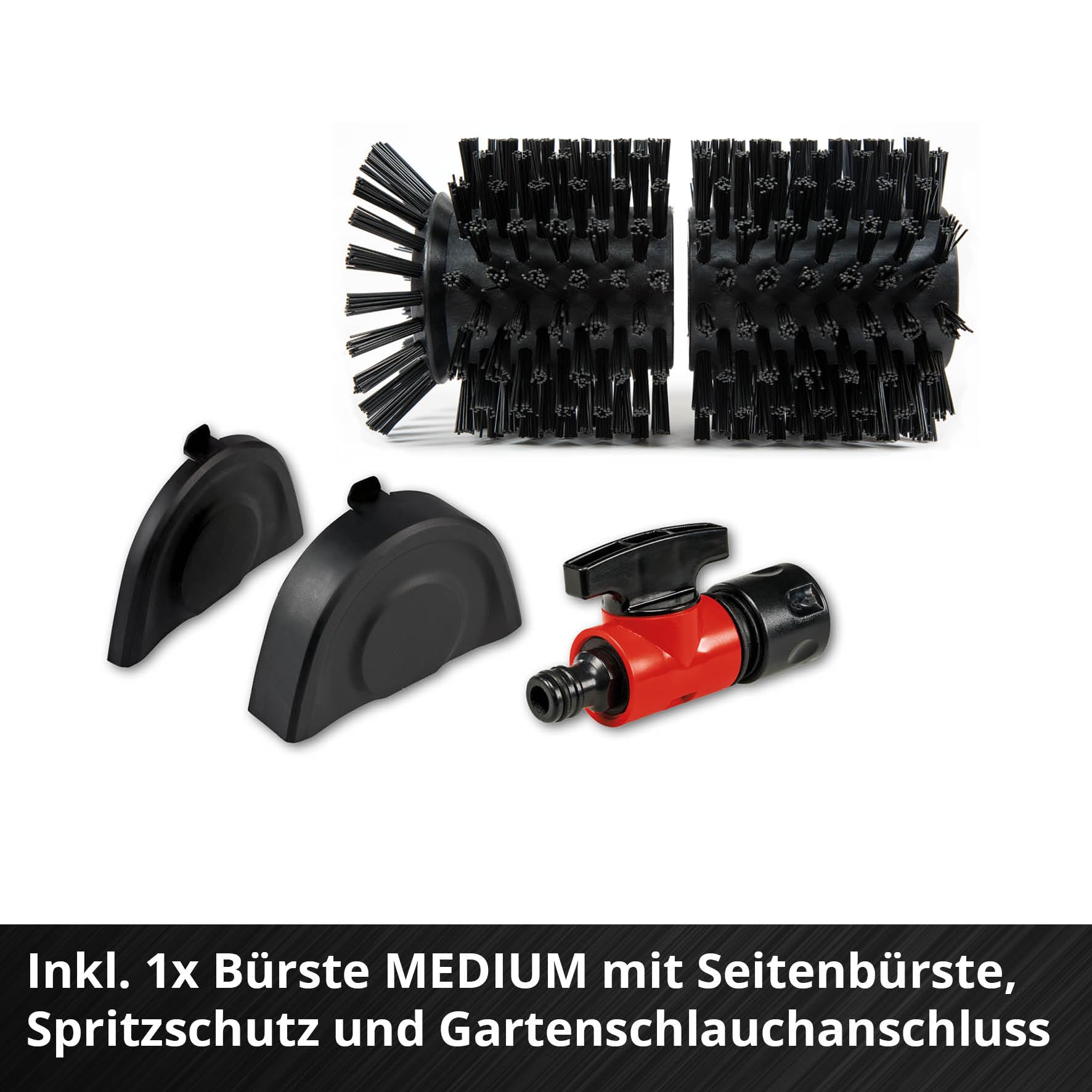 Einhell Akku-Oberflächenbürste PICOBELLA 18/215 Power X-Change (18 V, multifunktionell, integr. Gartenschlauchanschluss, inkl. Bürste MEDIUM, ohne Akku)