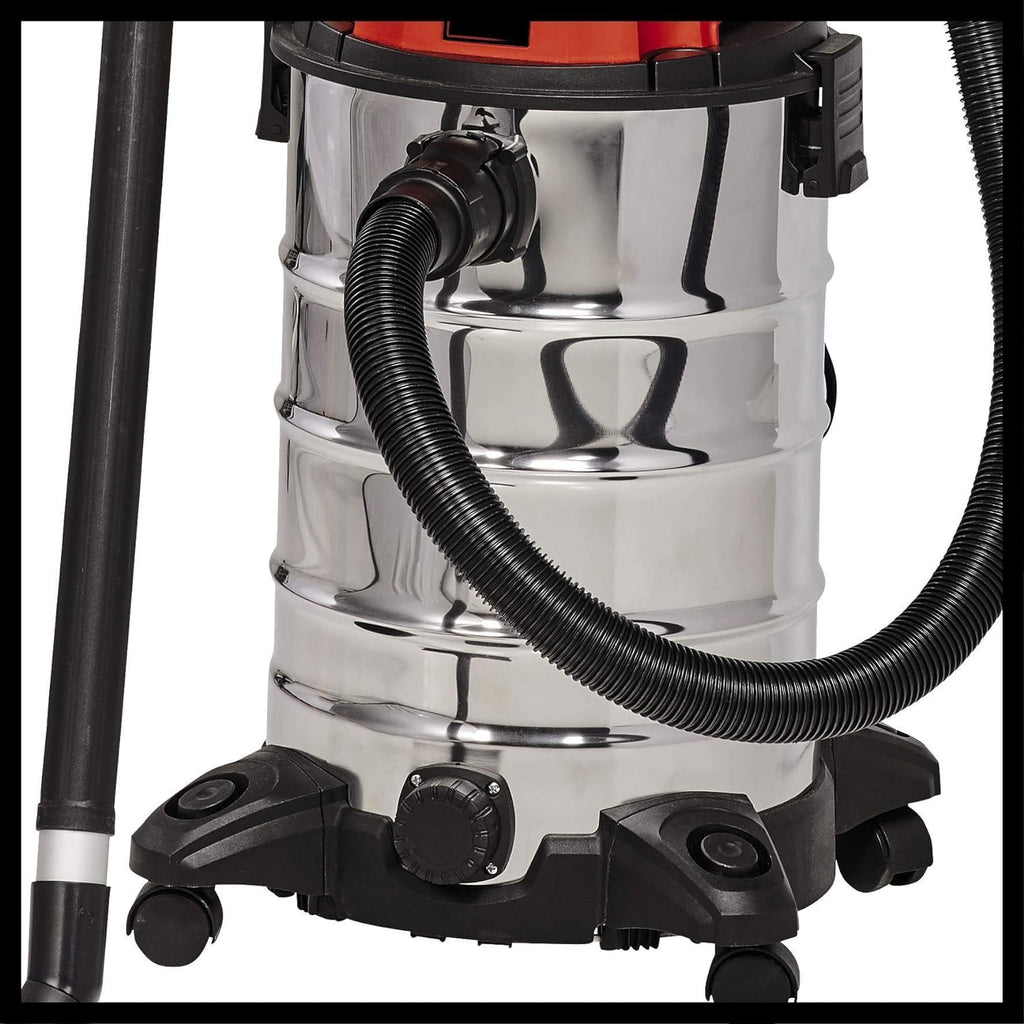 Einhell Nass-Trockensauger TC-VC 1930 S (1.500 Watt, rostfreier Edelstahlbehälter 30 l, Blasanschluss, inkl. Plastiksaugschlauch, Kombi-, Fugendüse & Diverse Filter)