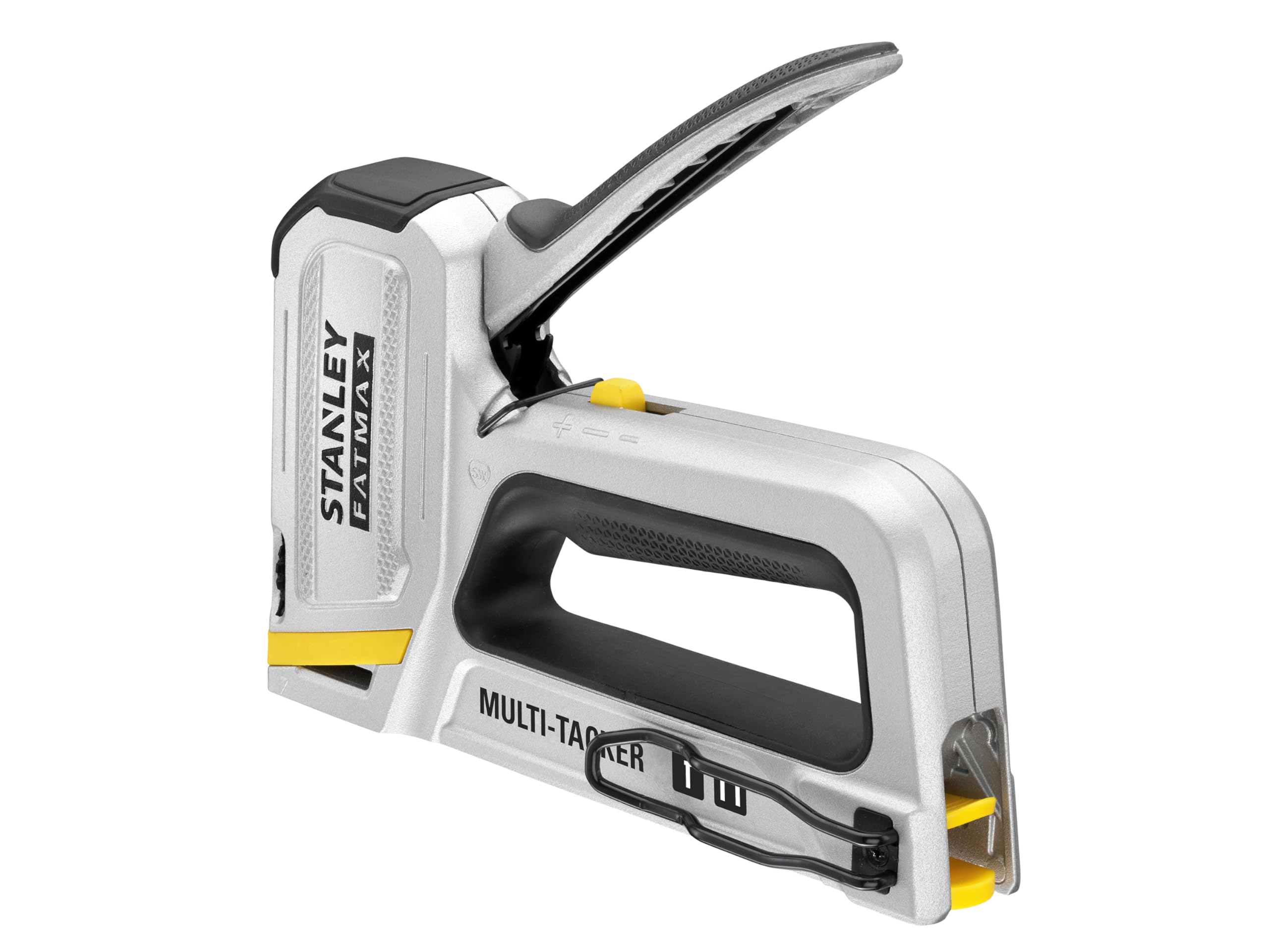 STANLEY FATMAX 2-in-1 Multi Tacker (Aluminium-Gehäuse, mit Anti-Verklemm-Mechanismus, mit Sichtfenster, passend für die STANLEY Klammern Typ G 6mm - 14mm & Typ J 12mm - 15 mm) FMHT70250-0