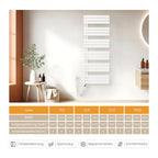 EMKE WiFi Handtuchheizkörper Elektrisch 1041x600 mm - Flach Badheizkörper Elektrisch, Elektrischer Handtuchwärmer Handtuchtrockner Handtuch Heizkörper Bad mit Thermostat und Heizstab - 600W, Weiß