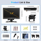 1080P HD Kabelloses Rückfahrkamera-Set, 7-Zoll-LCD-Monitor mit 2 Rückfahrkameras für Anhänger, Wohnmobil, LKW, Auto, Bus, DIY-Führungslinien, IP68 wasserdicht, Nachtsicht, BSD, 12 V-36 V