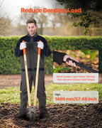 VEVOR Erdlochausheber 146cm, robuster Erdlochheber mit Holzgriff, Handbagger mit Skalenmarkierungen und Metallklinge, Pfostenlochspaten-Werkzeug zum Graben von Gartenarbeiten im Freien