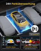 GKU 4K Dashcam Auto Vorne Hinten, 5GHz WiFi Dashcam mit 64GB SD Karte, Auto Kamera mit Parküberwachung, Super Nachtsicht, WDR, 170° Weitwinkel, G-Sensor, Loop-Aufnahme, APP Steuerung, Max 256GB