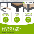 Juskys 2er-Set Lagerregal Easy 2X 160x80x40cm (HxBxT) - 640kg Traglast - 8 Böden - Metall Schwerlastregal Kellerregal Steckregal Regal Regalsystem Metallregal Grau