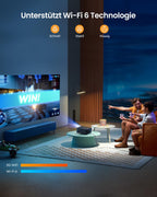 Beamer 4K mit Android TV 11.0, Sound by JBL, Dolby Audio, NFC, Autofokus, Auto Trapezkorrektur, WiFi6, Bluetooth, YABER K2s 1080P Full HD Beamer Heimkino Outdoor 300" Display Video Projektor