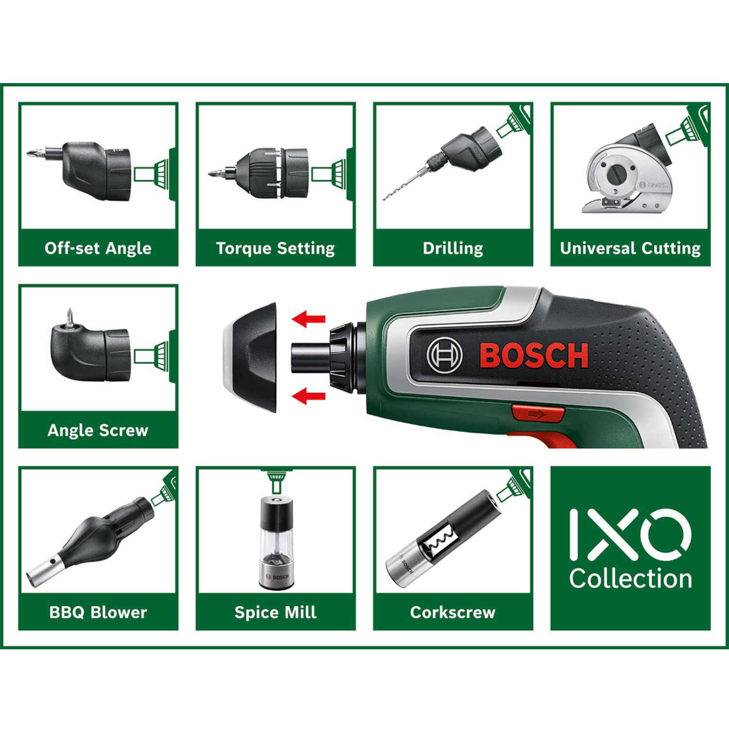Bosch Akkuschrauber IXO (7. Generation; 3,6V; 2,0Ah; 5,5Nm; mit Mikro-USB-Kabel; schraubt bis zu 190 Schrauben; in Aufbewahrungsbox)