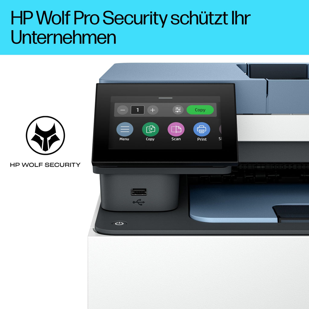 HP Color LaserJet Pro MFP 3302fdwg Multifunktions-Farblaserdrucker, Fax, Automatischer beidseitiger Druck, Touchscreen, Wi-Fi, Ethernet, USB, Wolf Pro Security