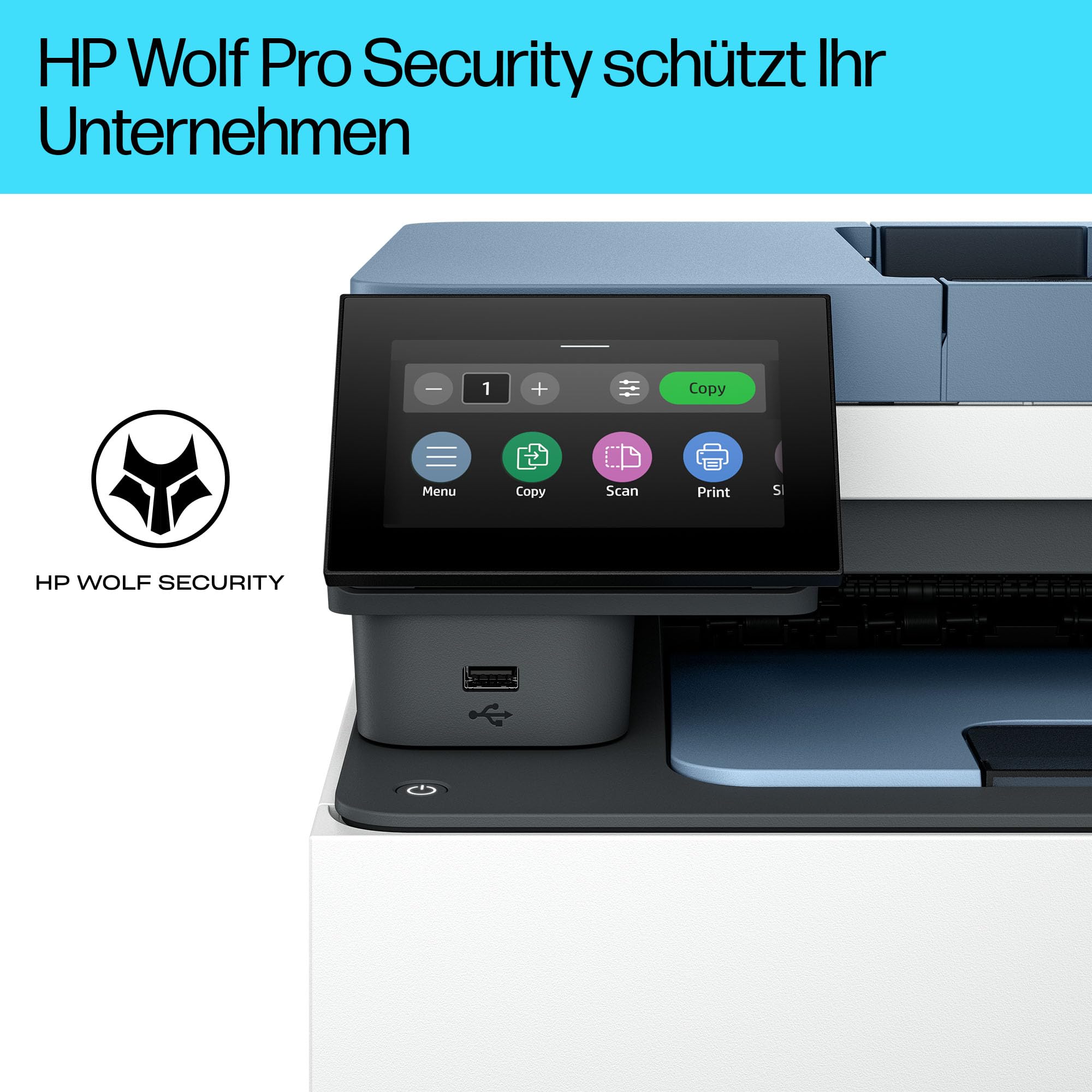 HP Color LaserJet Pro MFP 3302fdwg Multifunktions-Farblaserdrucker, Fax, Automatischer beidseitiger Druck, Touchscreen, Wi-Fi, Ethernet, USB, Wolf Pro Security