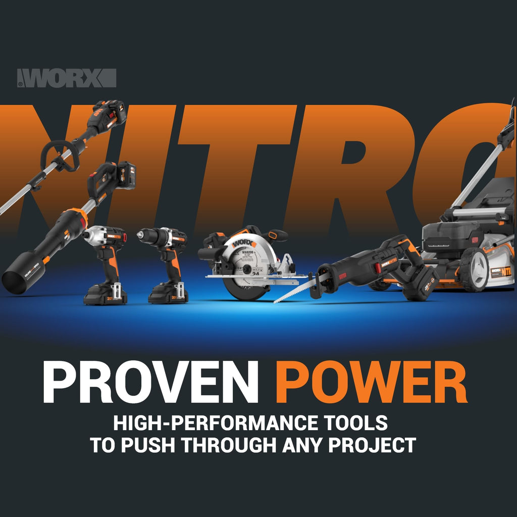 WORX Nitro Akku-Schlagschrauber 20V WX265.9 - leistungsstarker Brushless Motor - 3 Geschwindigkeitsstufe & 2 Modi - 200Nm Drehmoment - 3400 U/min - leicht & kompakt - ohne Akku & Ladegerät