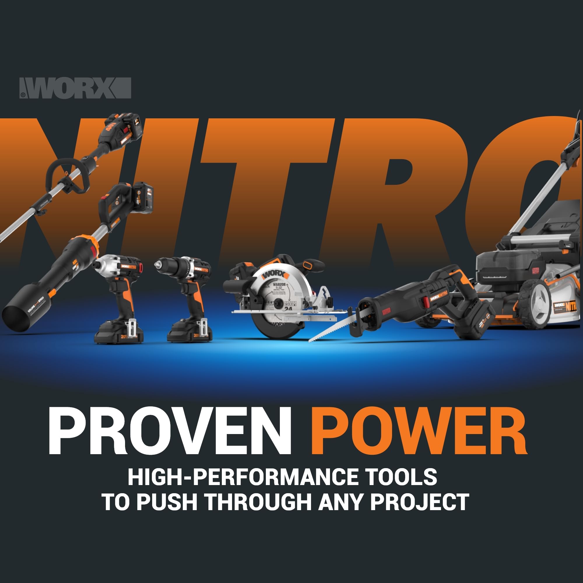 WORX Nitro Akku-Schlagschrauber 20V WX265.9 - leistungsstarker Brushless Motor - 3 Geschwindigkeitsstufe & 2 Modi - 200Nm Drehmoment - 3400 U/min - leicht & kompakt - ohne Akku & Ladegerät