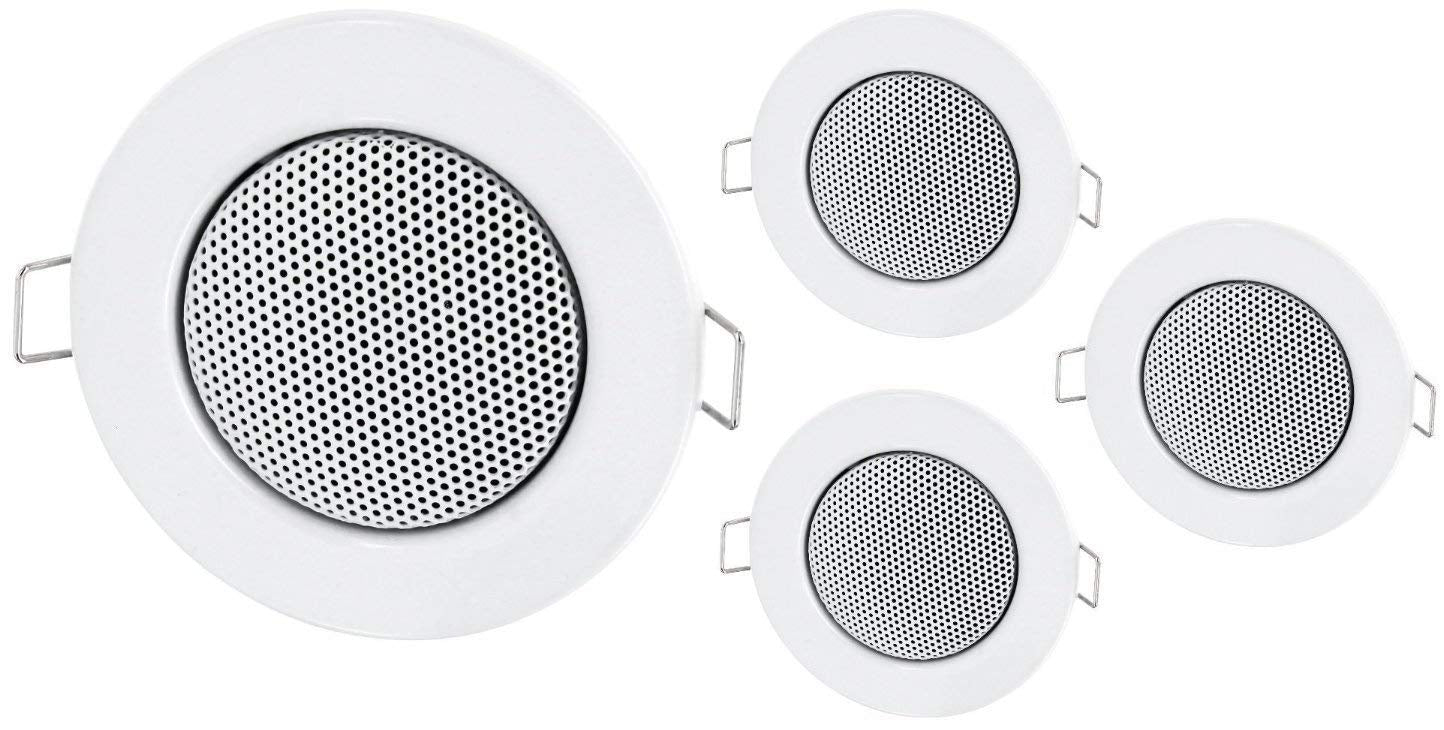 HAVA 4er Pack, Vollmetall Einbau Lautsprecher, Halogen-Design, Einbau 60mm