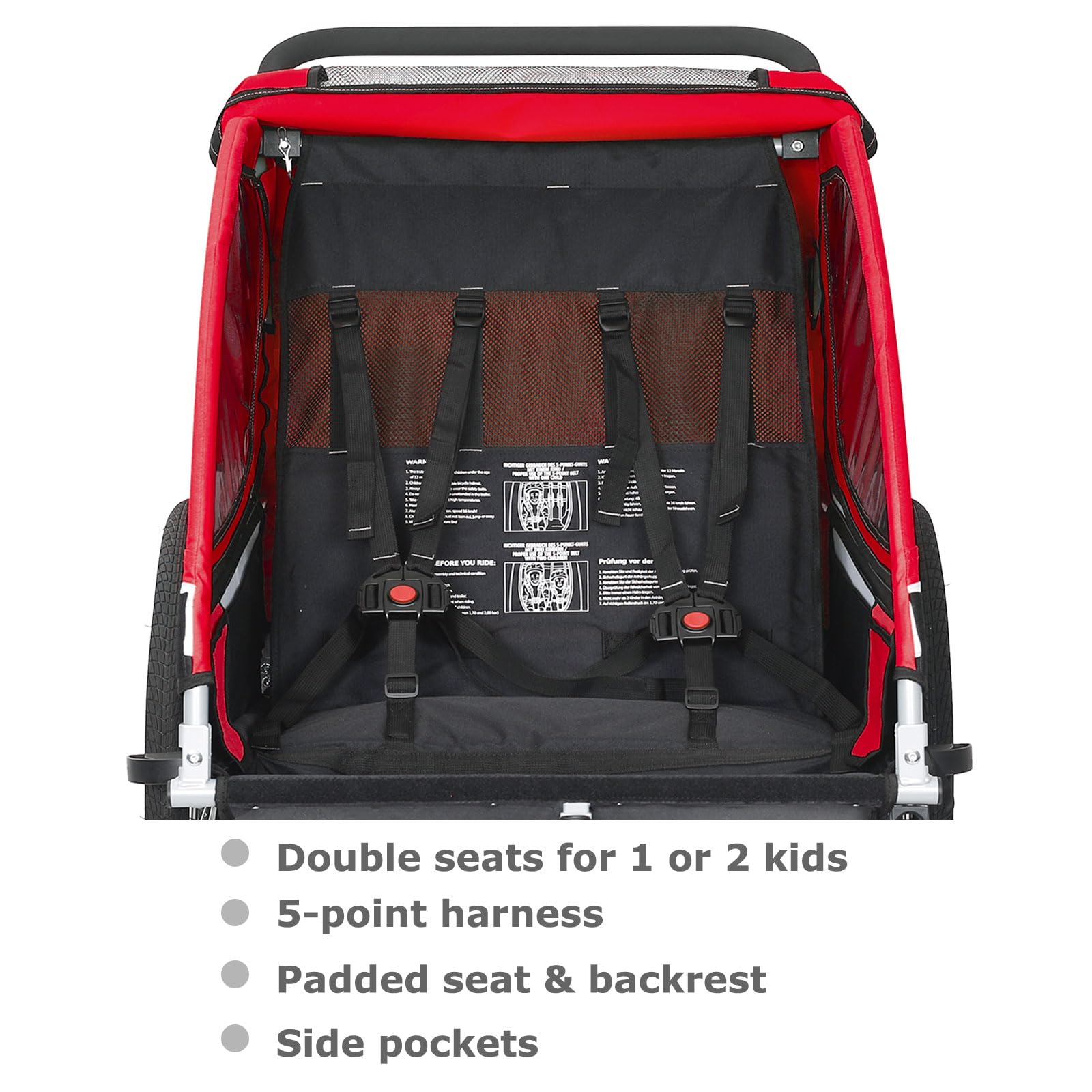 Tiggo Kinderanhänger Jogger 2 in 1 Kinderfahrradanhänger Fahrradanhänger Anhänger 50402