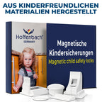 Hoffenbach Magnetische Kindersicherung 12 Schlösser + 3 Schlüssel – Schranksicherung & Schubladensicherung ohne Bohren – Unsichtbarer Magnetverschluss – Weiß