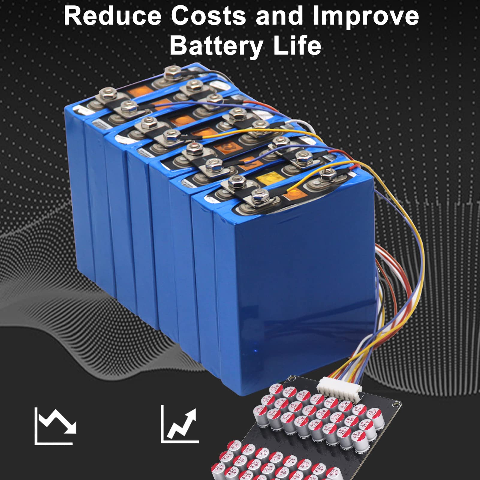 Annadue 12S Bis 16S Akku Aktiver Equalizer, Lifepo4 Lithium Lipo Akku Energie Aktiver Equalizer, 1,8V Bis 4,5V 0 Bis 5,5A Equalizer Lifepo4 Li Ion Lithium Lipo Board mit Kabel für LTO LPO LFP NCM