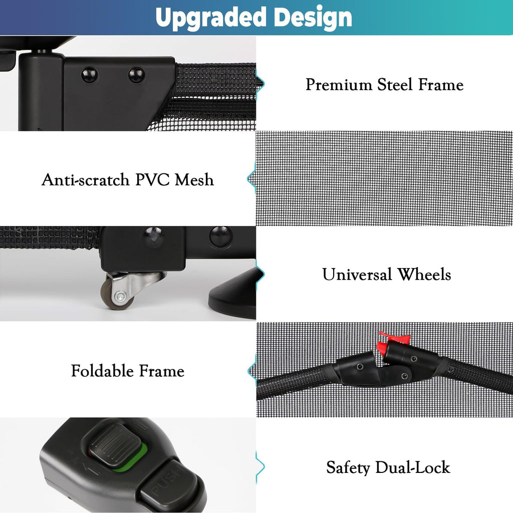 Ausziehbar Türschutzgitter,Babygitter,Treppenschutzgitter,Hundegitter,80-140cm Breit, 71cm Hoch, Wohnung Türgitter Öffnung in Zwei Richtungen