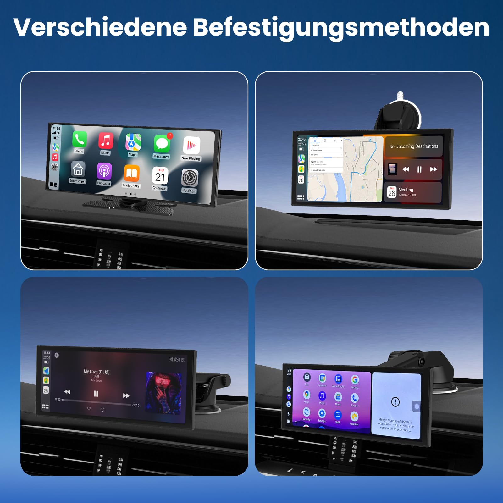 2026 Neuestes 11,5 Zoll Carplay Display & Carplay Android Auto Display: Buddy Display mit Navigation 4K Dashcam Rückfahrkamera Bluetooth Siri Sprachsteuerung IPS Touchscreen Mirror Link AUX FM 64G TF