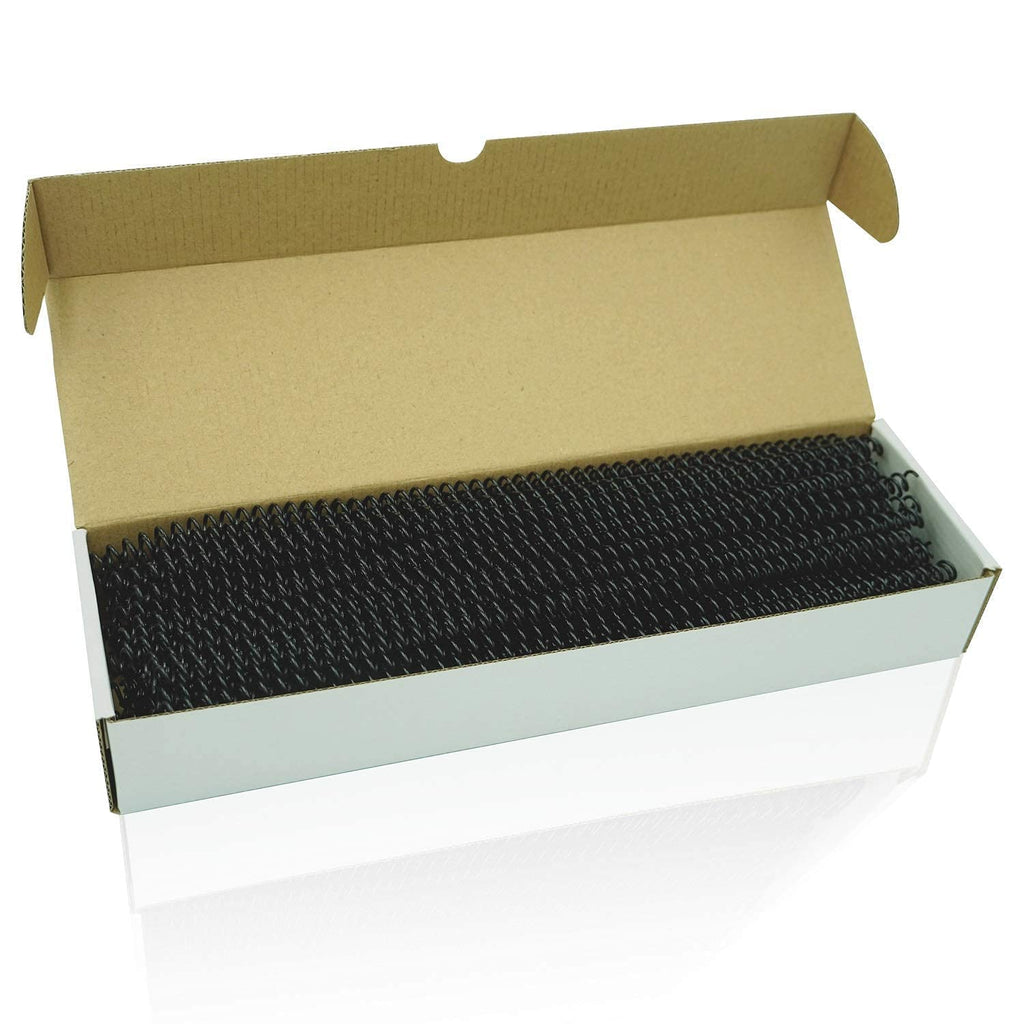 Binditek Kunststoff-Spiralbindungsspulen, 6 mm, Kapazität 30 Blatt, 4:1-Teilung, schwarz, 48 Schlaufen, für Studenten und Kollegen, 100 Stück
