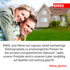 EMOS - Kabeltrommel 25m - 4 Schuko-Steckdosen - 230 V, 16 A, 3680 W - hochwertige PVC-Isolierung - H05VV-F3G 1,5 mm2 - Überhitzungsschutz - IP20 für Innen