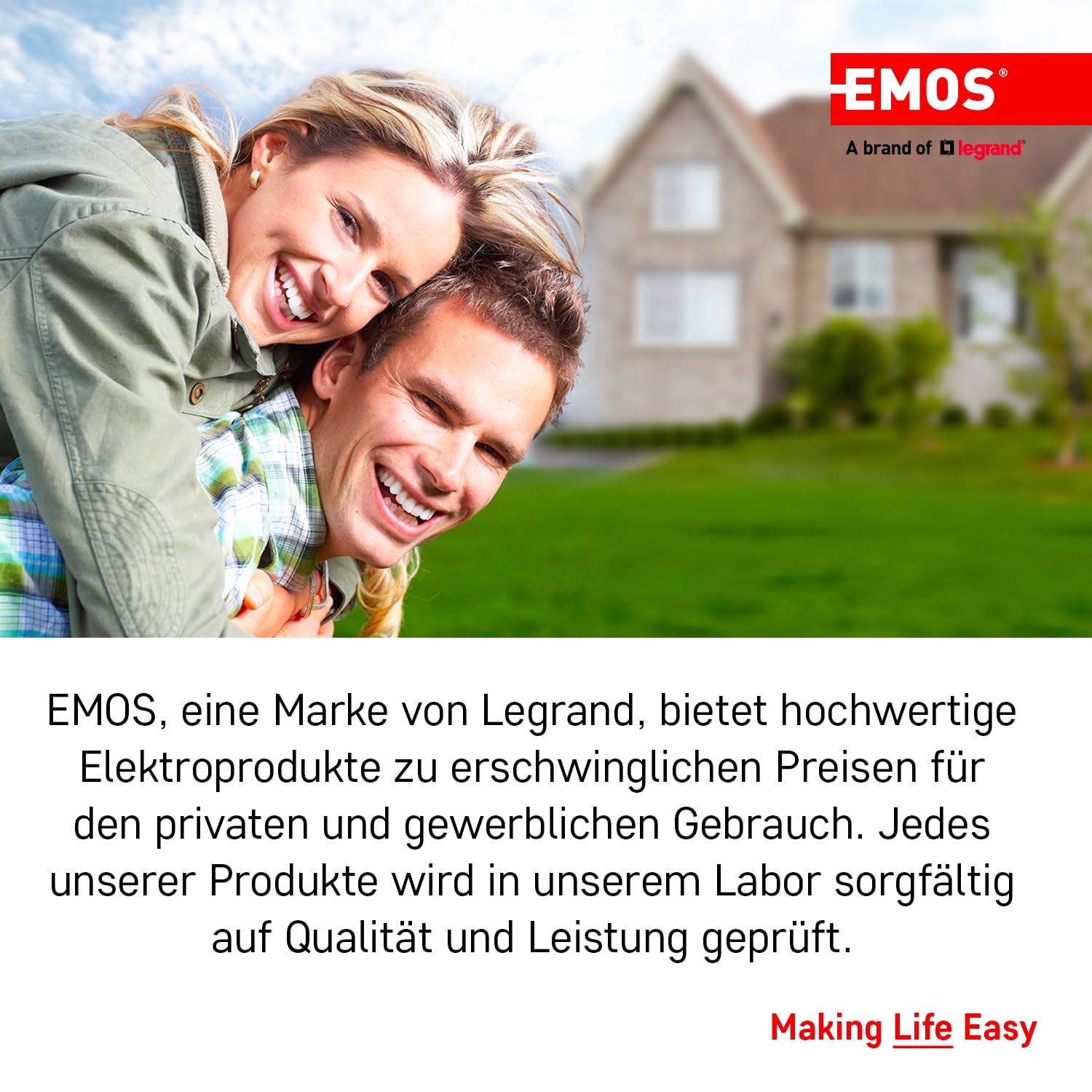 EMOS - Kabeltrommel 25m - 4 Schuko-Steckdosen - 230 V, 16 A, 3680 W - hochwertige PVC-Isolierung - H05VV-F3G 1,5 mm2 - Überhitzungsschutz - IP20 für Innen