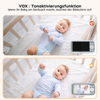 BOIFUN Babyphone mit Kamera, 4 Zoll 720P Monitor, Ohne WLAN, Nachtsicht, 11 Stunden Akkulaufzeit, Energiesparmodus, 2 Wege Audio, Schallerkennung, Temperaturerkennung, 3X Zoom, Schlaflieder